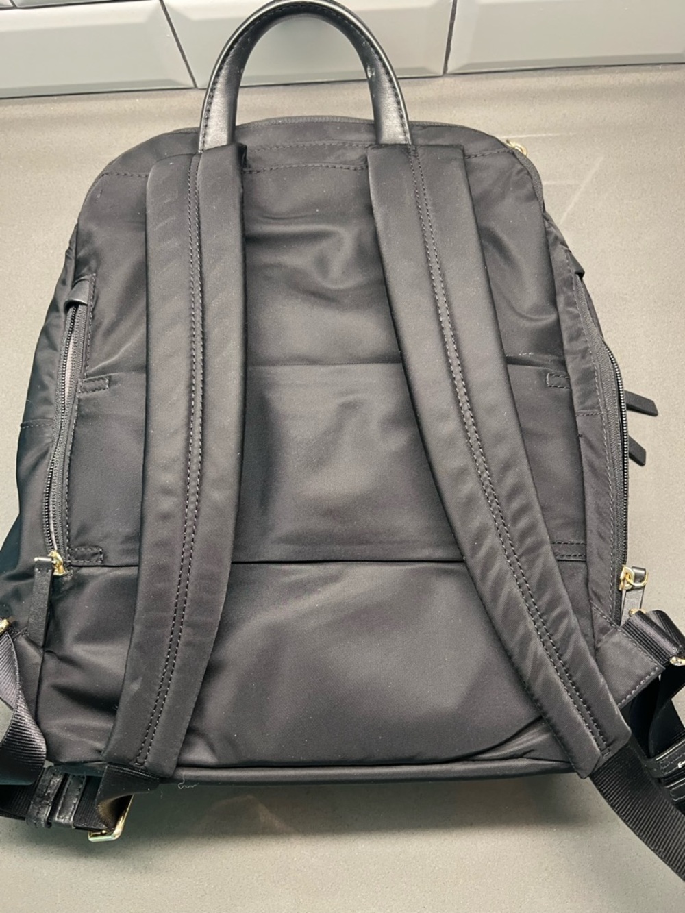 Tumi Black Backpack with Gold Hardware - Picture 2 of 8